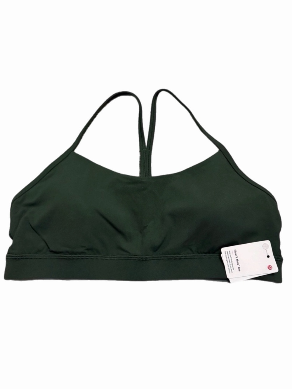 NWT Lululemon Flow Y Bra *Nulu A-C Cup (Rainforest Green) Size 12